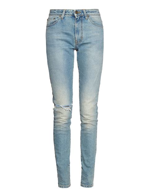 yves saint laurent womens denim jeans|Saint Laurent distressed jeans.